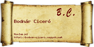 Bodnár Ciceró névjegykártya